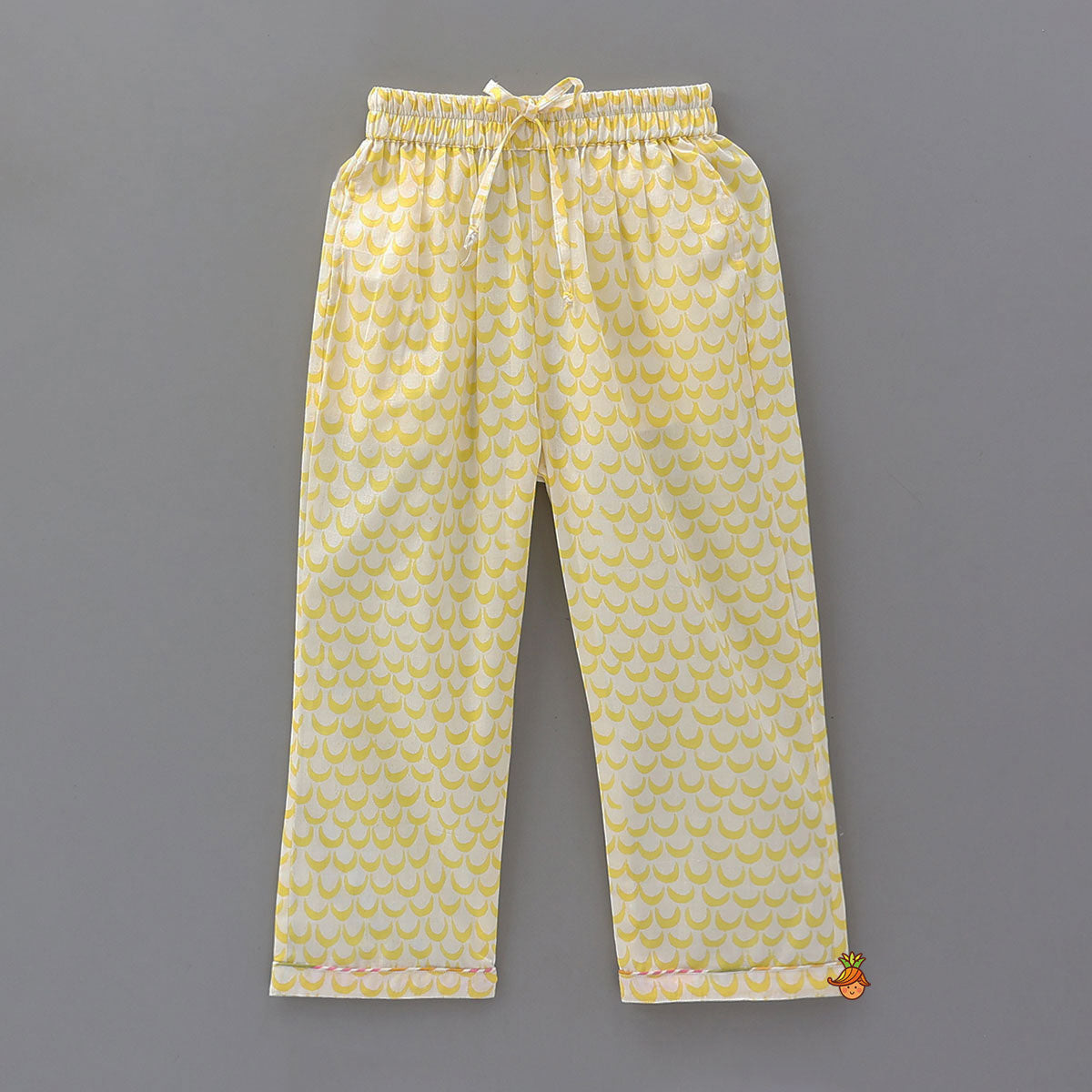 Pre Order: Moon Printed Yellow Shirt And Pyjama