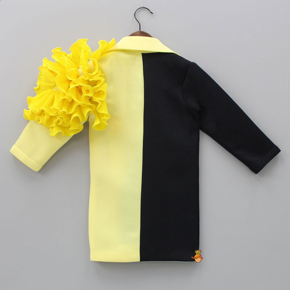 Pre Order: Black And Yellow Dual Tone Jacket Style Dress