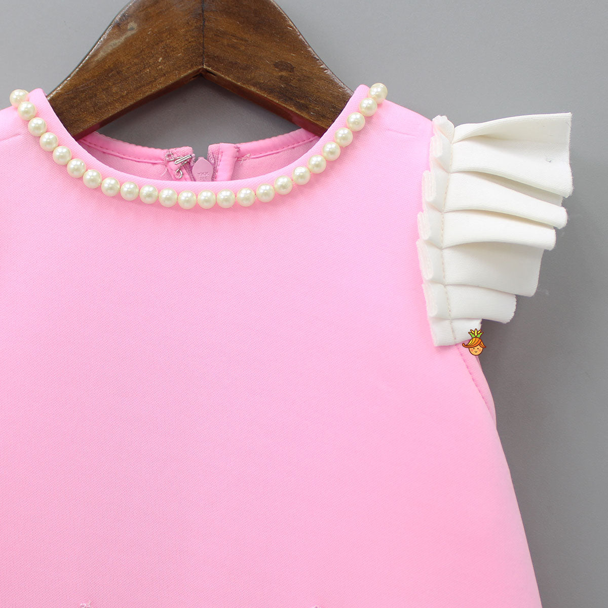 Pre Order: Cute Candy Embroidered Baby Pink Dress With Matching Head Band