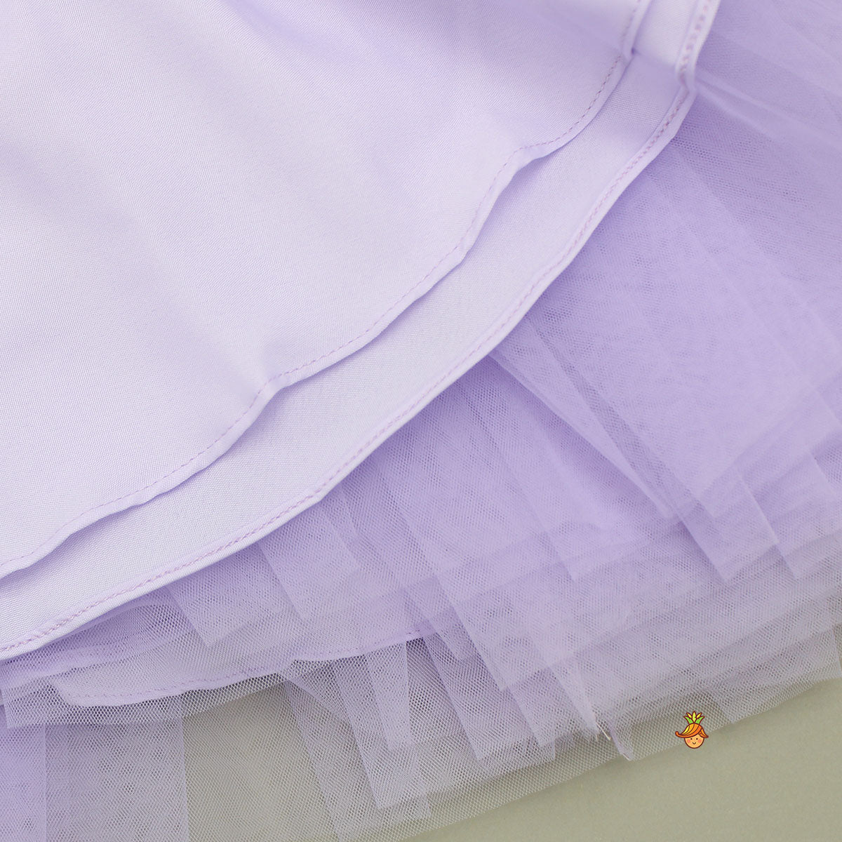 Pre Order: V Neck Ruffle Enhanced Lavender Fancy Gown