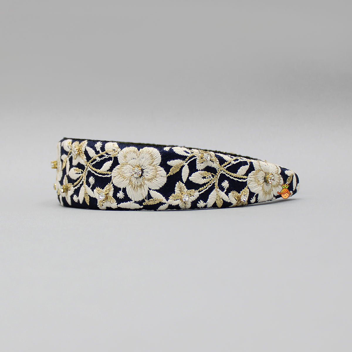 Fancy Navy Blue Zari Embroidered Hair Band