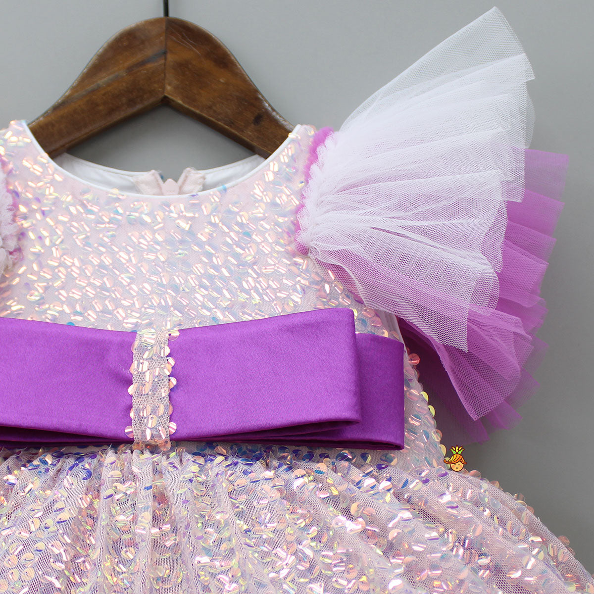 Pre Order: Purple Sequined Ruffle Dress