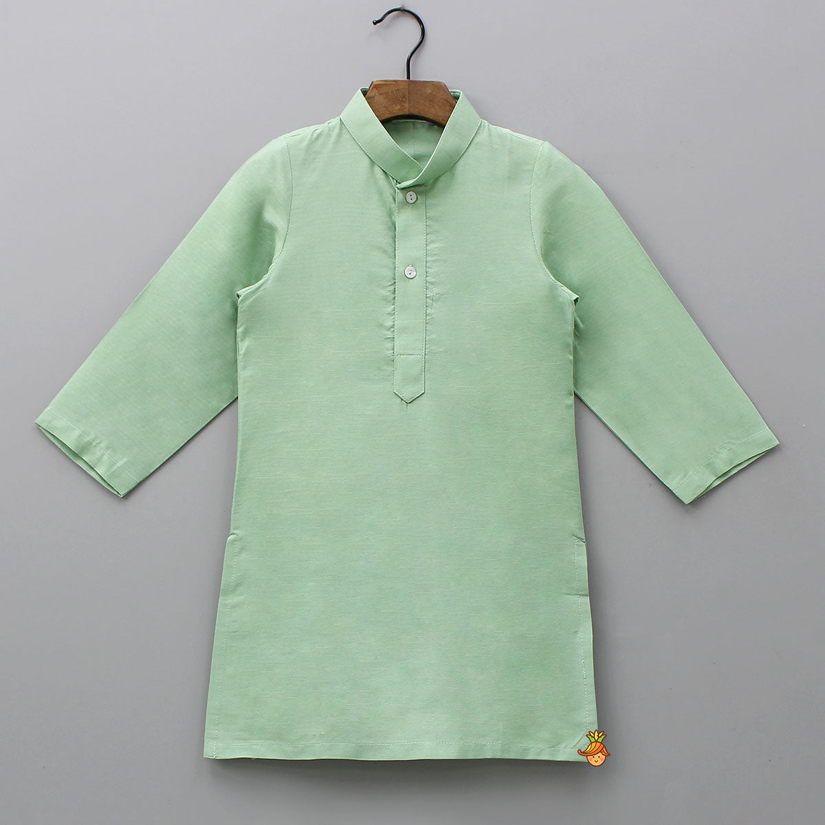 Pre Order: Green Kurta With Cotton Silk Embroidered Jacket And Pyjama