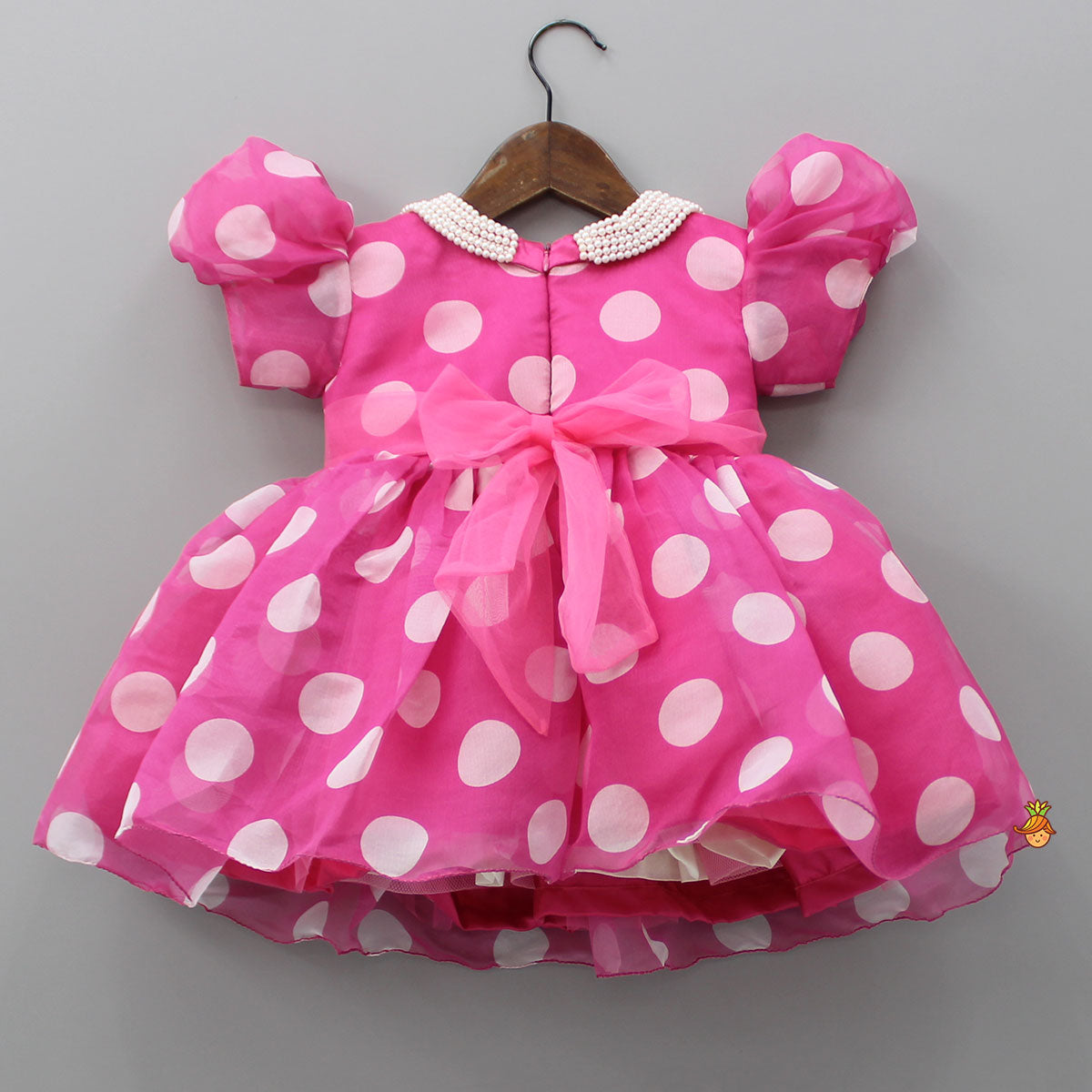 Pre Order: Polka Dots Printed Pink Dress