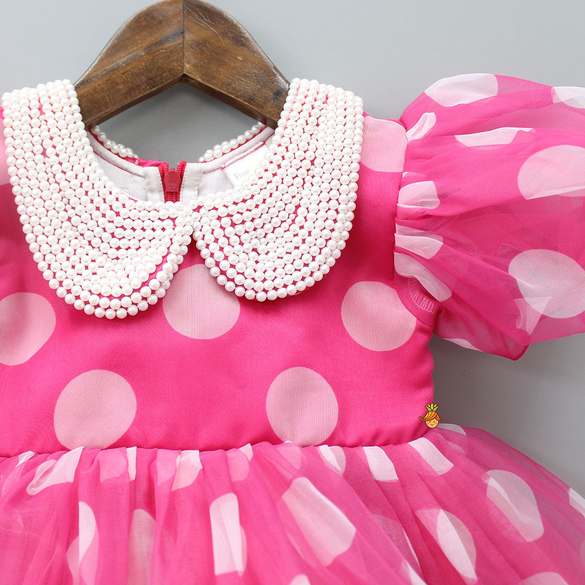 Pre Order: Polka Dots Printed Pink Dress