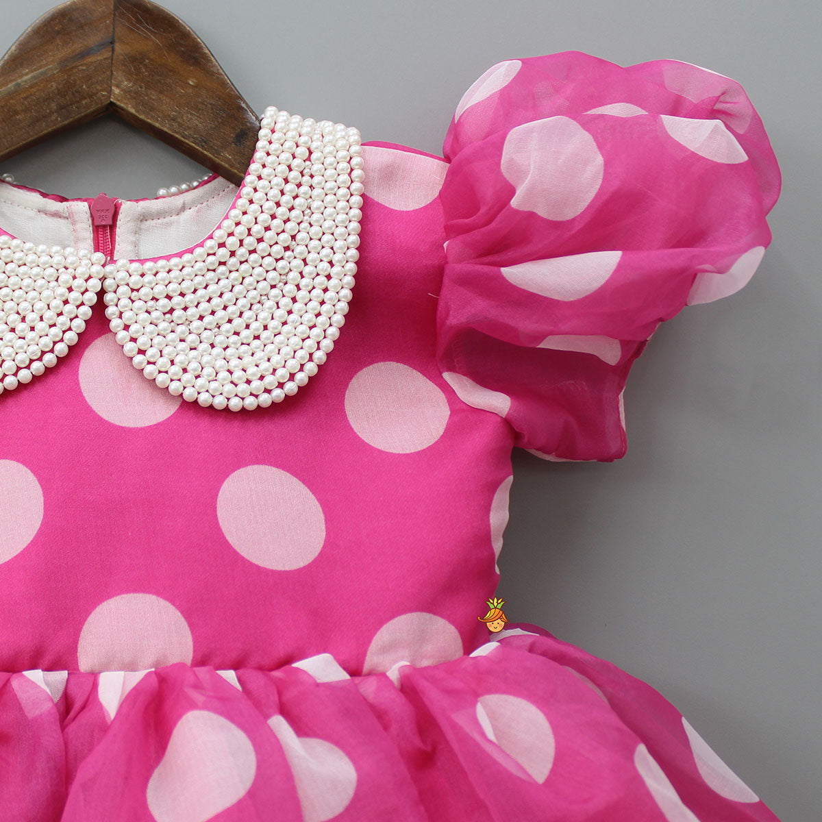 Pre Order: Polka Dots Printed Pink Dress