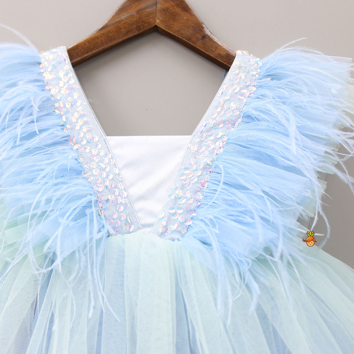 Pre Order: Sleeveless Ruffle Multicolour Net Dress
