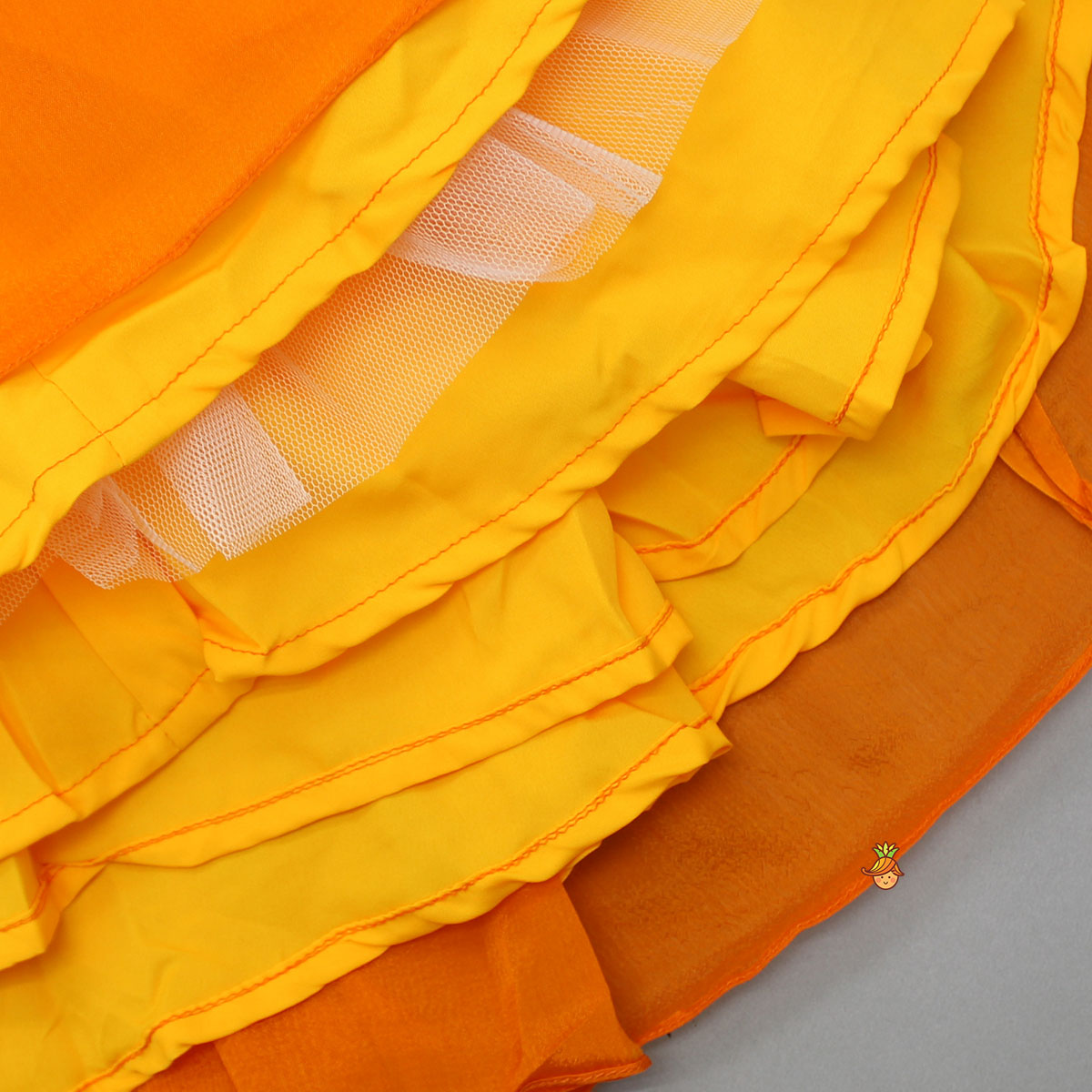 Pre Order: Elegant Shiny Orange Flared Anarkali With Matching Dupatta