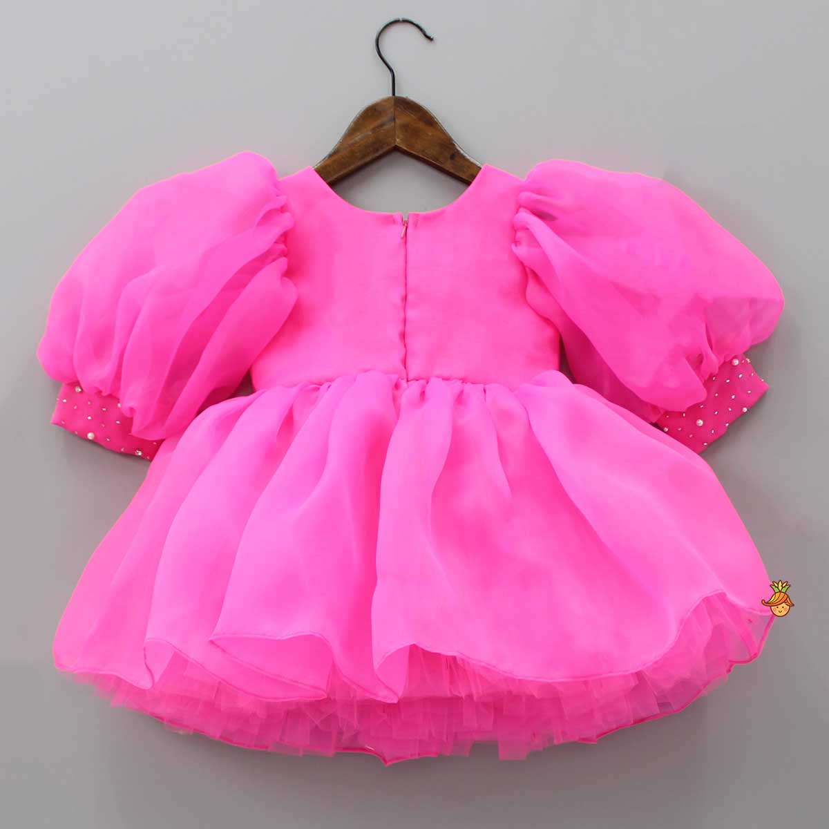 Pre Order: Cut Dana Embellished Gorgeous Pink Dress With Matching Swirled Hair Clip