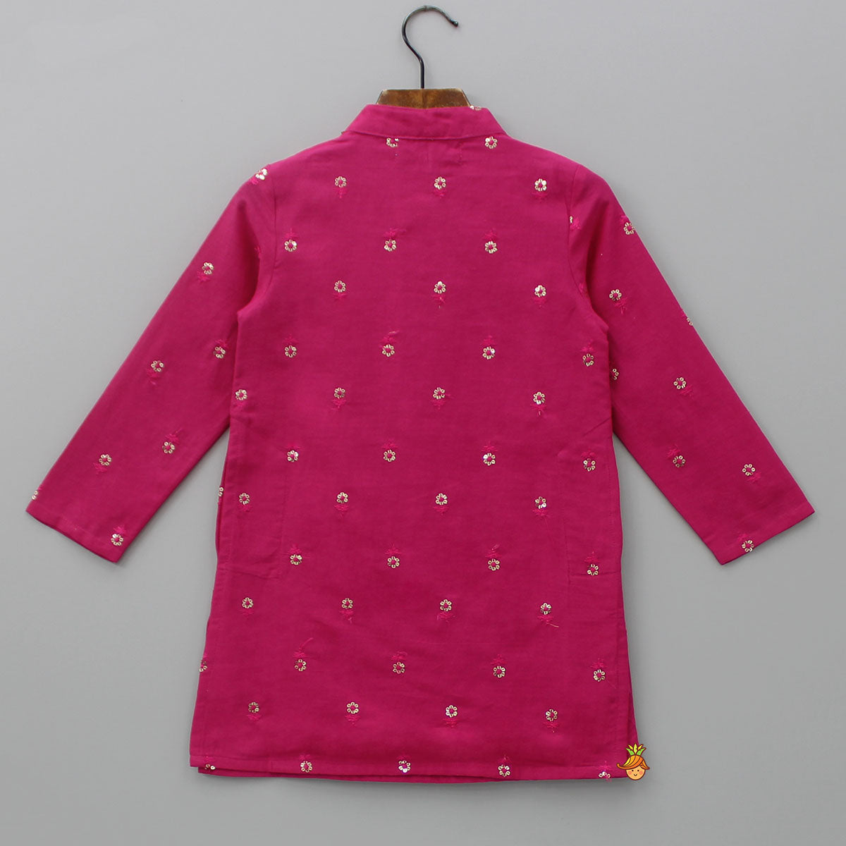 Sequin And Thread Embroidered Pink Kurta