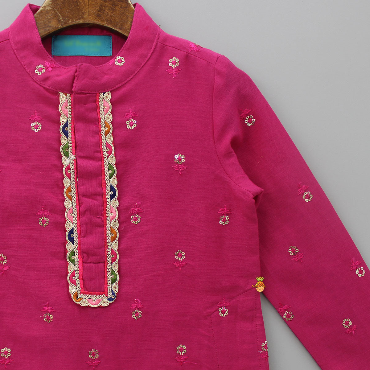 Sequin And Thread Embroidered Pink Kurta