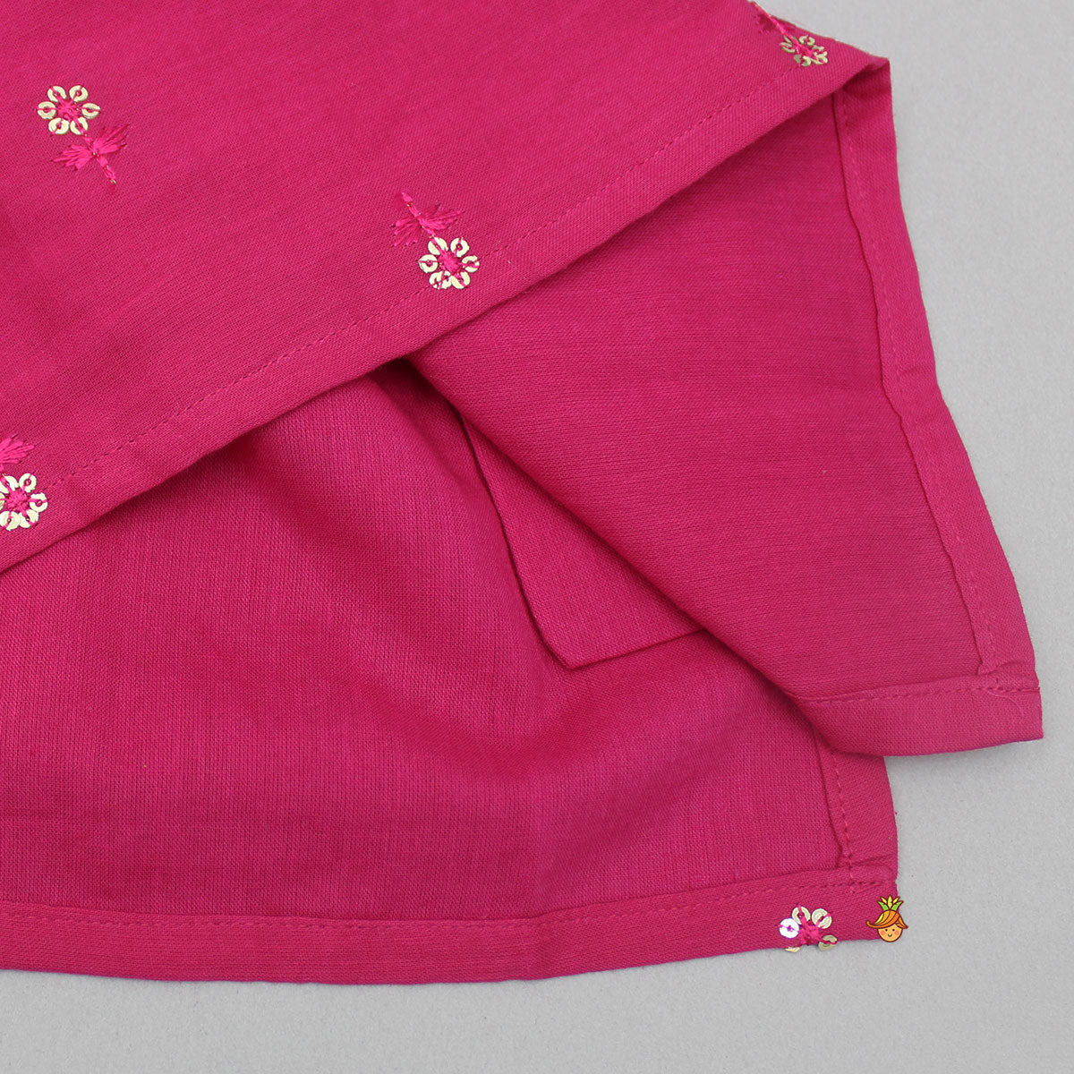 Sequin And Thread Embroidered Pink Kurta