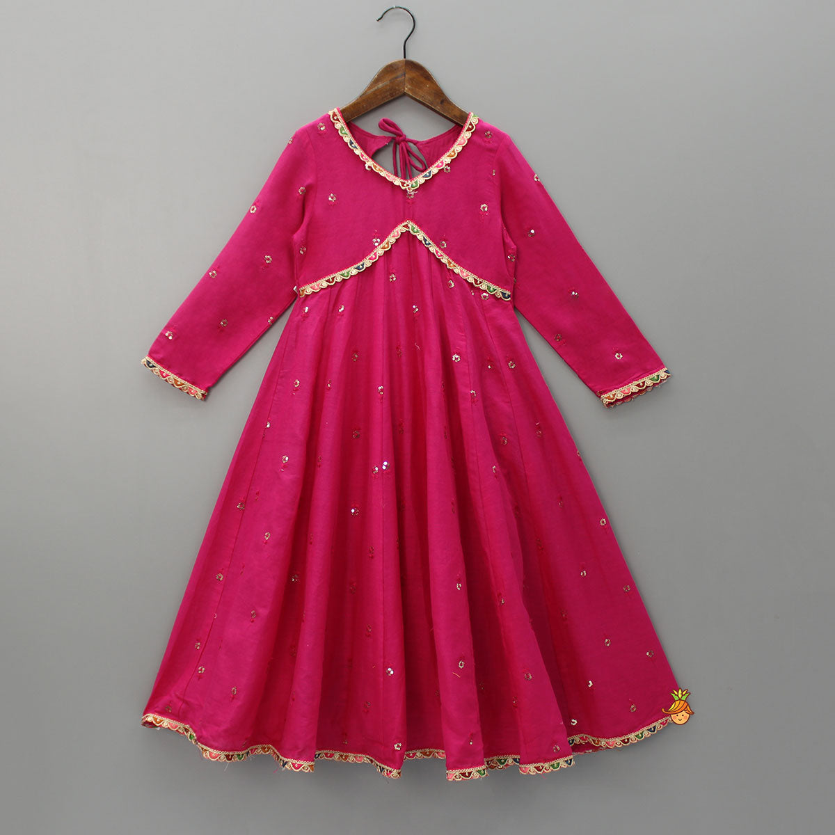 Sequin Embroidered Pink Kurti And Matching Dupatta