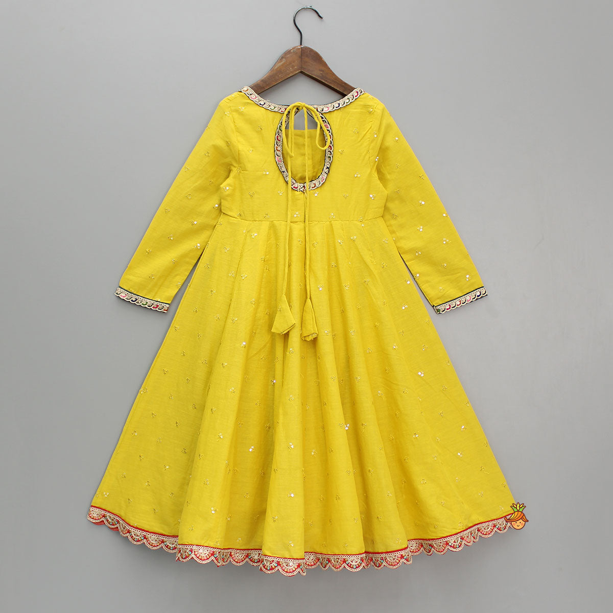 Sequin Detail Yellow Kurti With Matching Dupatta