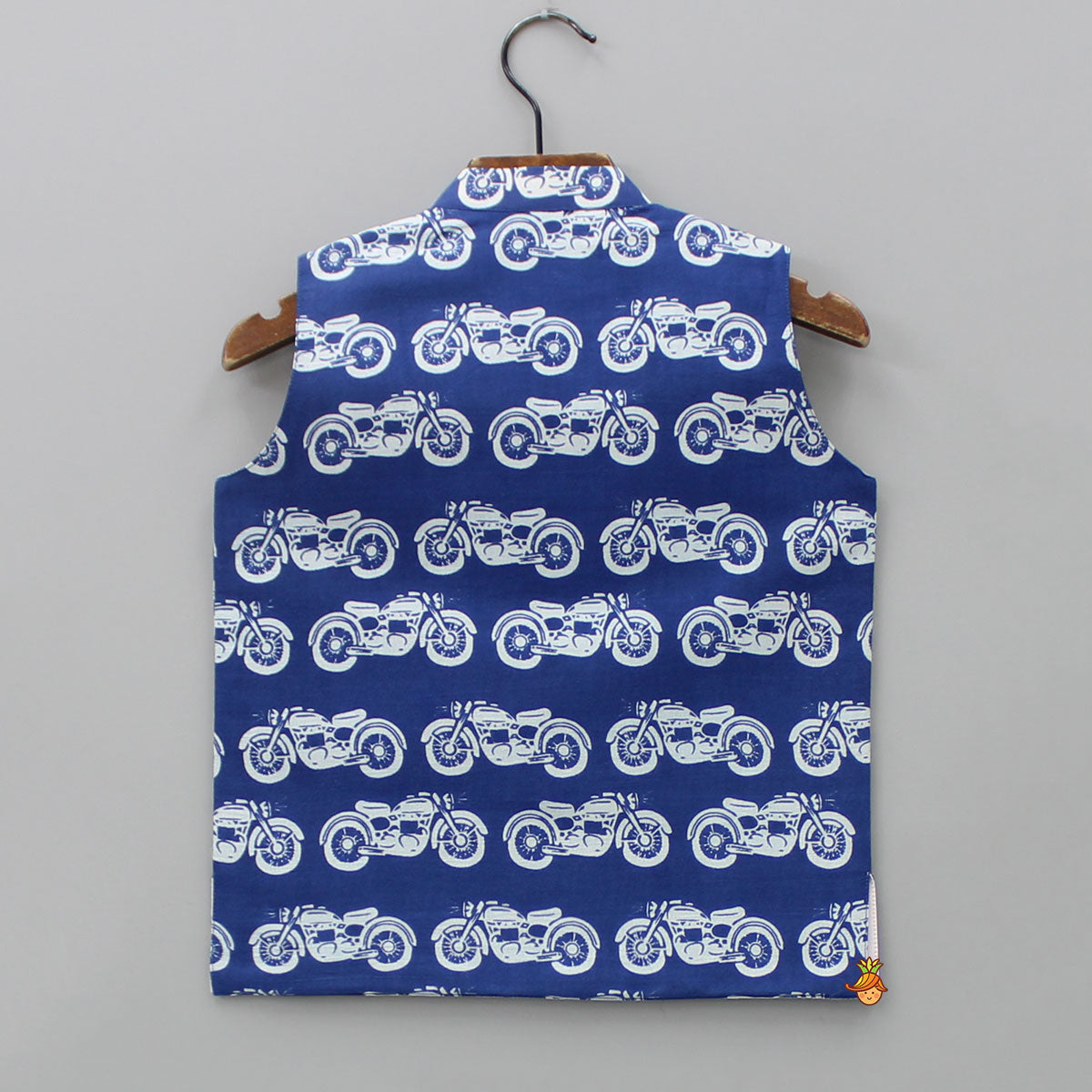 Pre Order: Bike Printed Blue Jacket