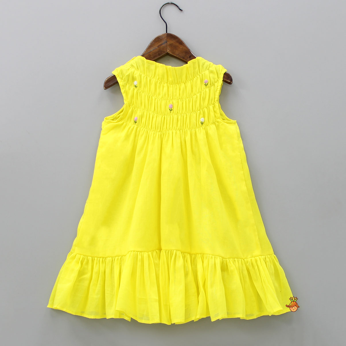 Pre Order: Halter Neck Embroidered Yellow Dress