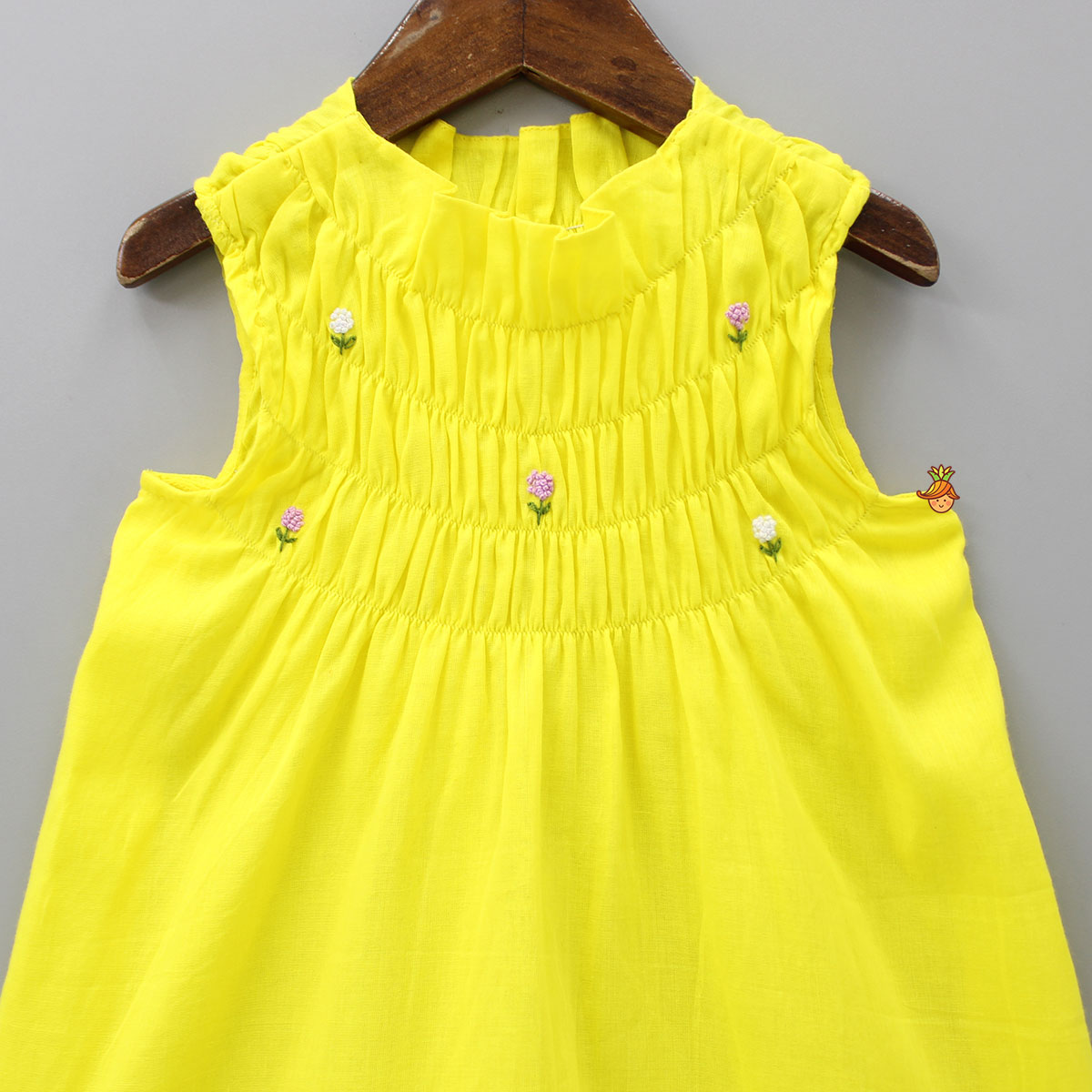 Pre Order: Halter Neck Embroidered Yellow Dress