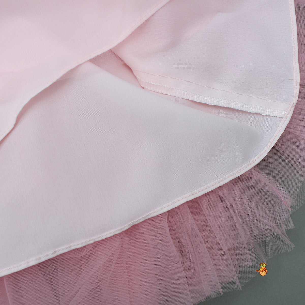 Pre Order: Swirled Flower Enhanced Pink One Shoulder Dress With Hair Band