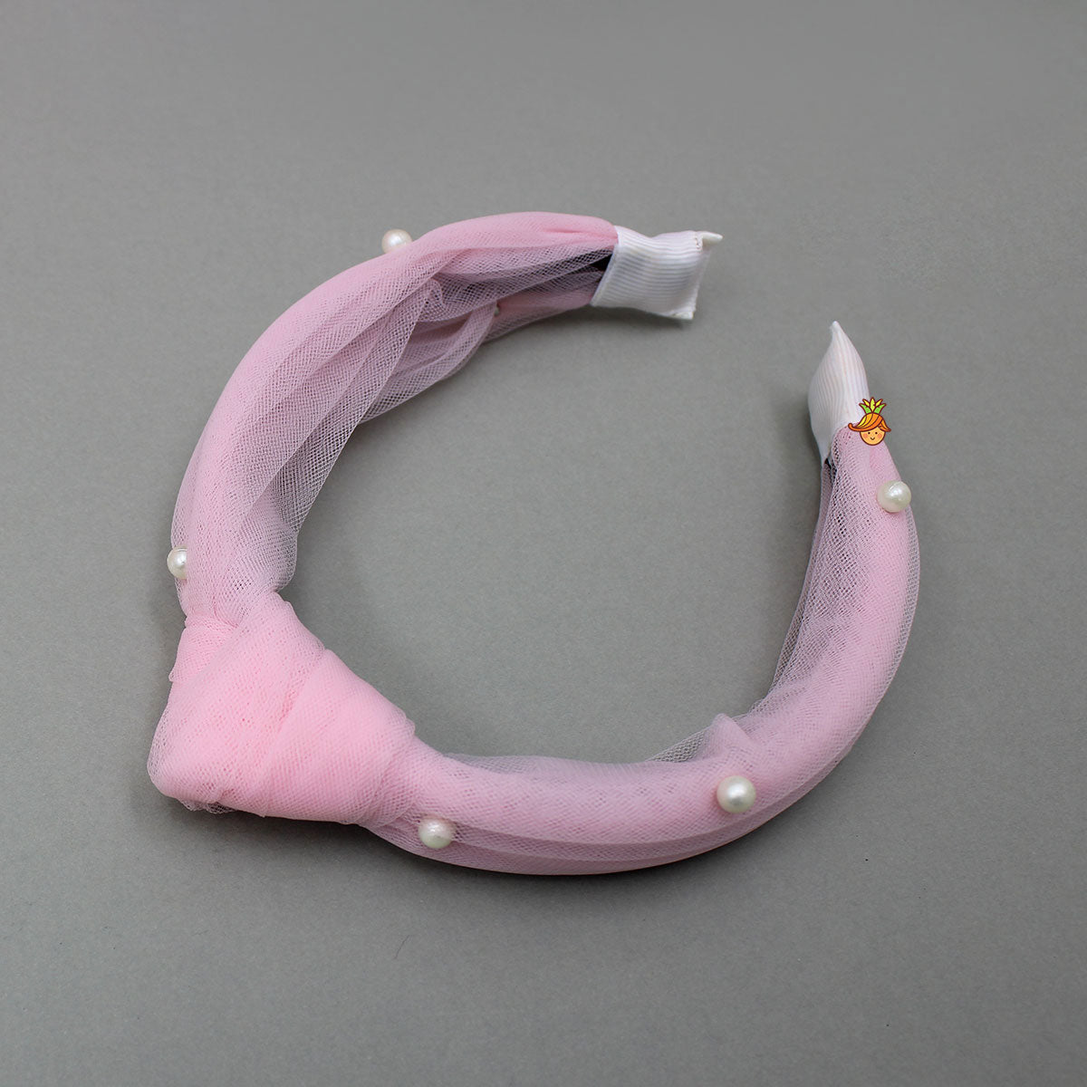 Pre Order: Swirled Flower Enhanced Pink One Shoulder Dress With Hair Band