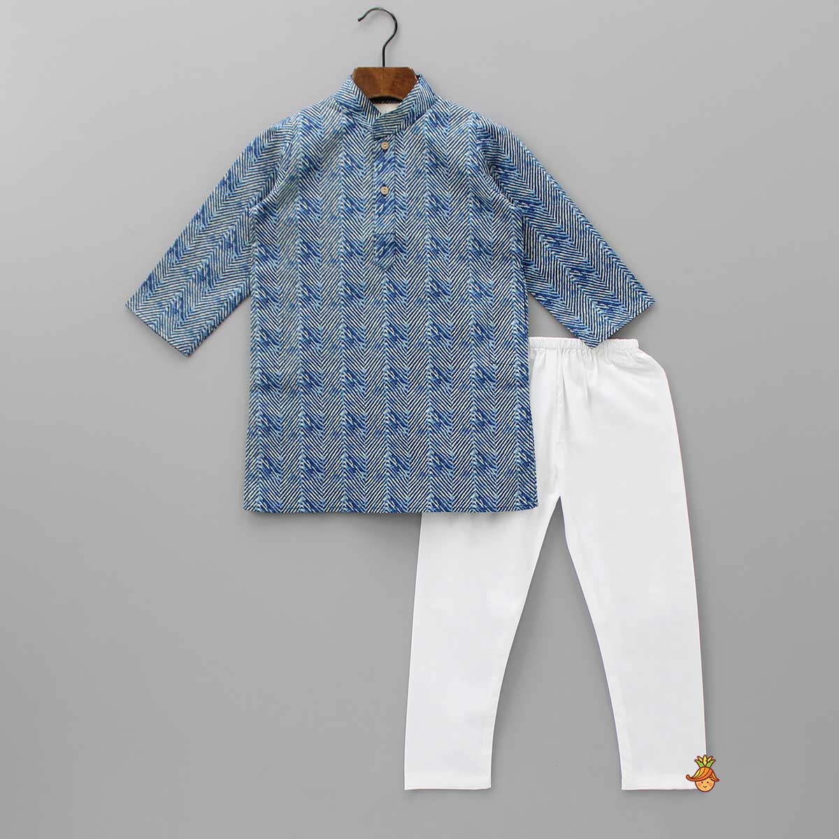 Pre Order: Striped Blue Kurta With Pyjama