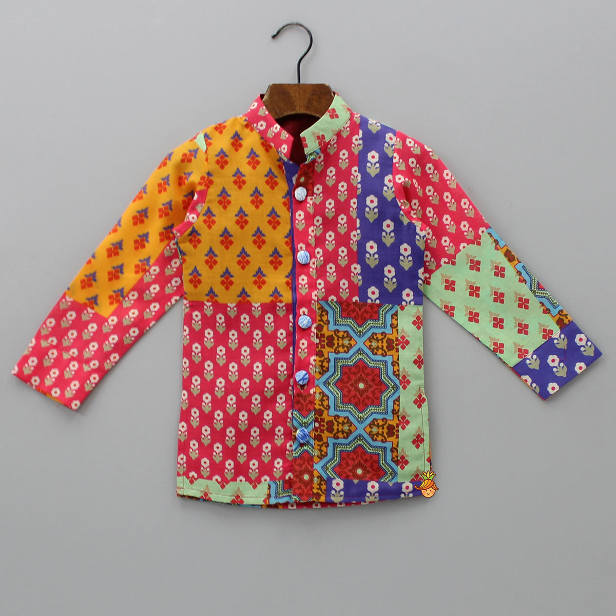 Pre Order: Ethnic Multicolour Printed Kurta With Pyjama