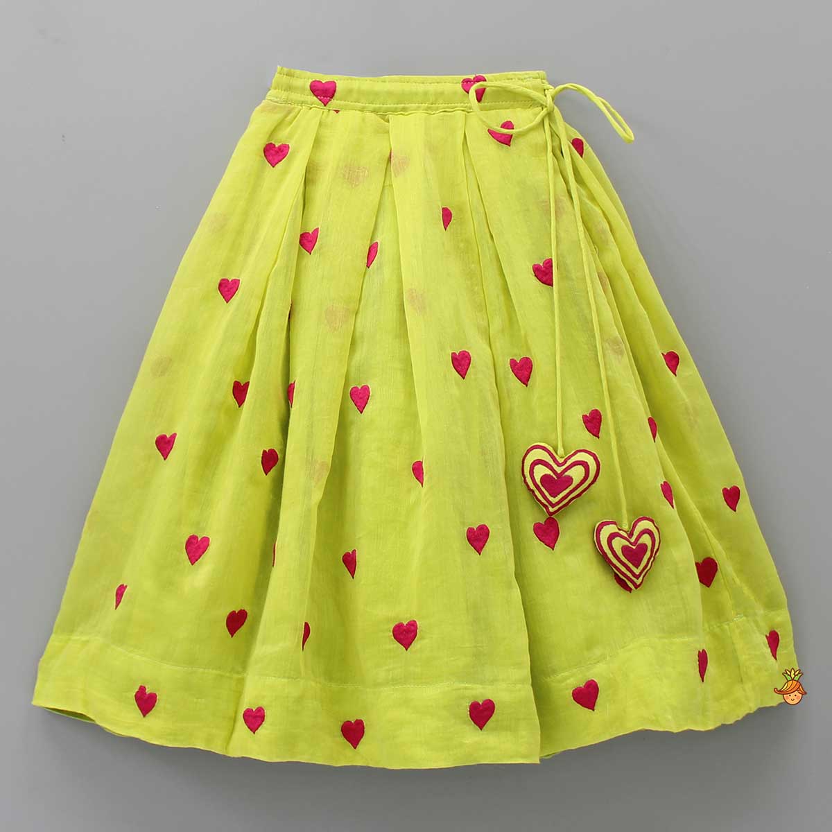 Hearts Embroidered Top And Lehenga