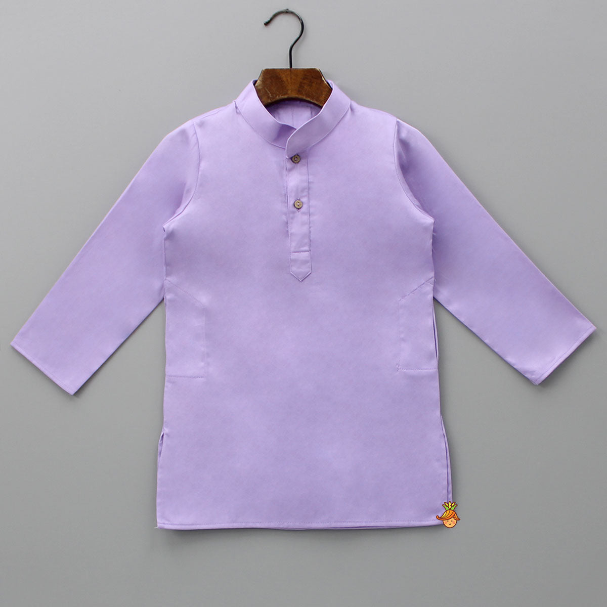 Lovely Lilac Kurta With Embroidered Jacket And Pyjama