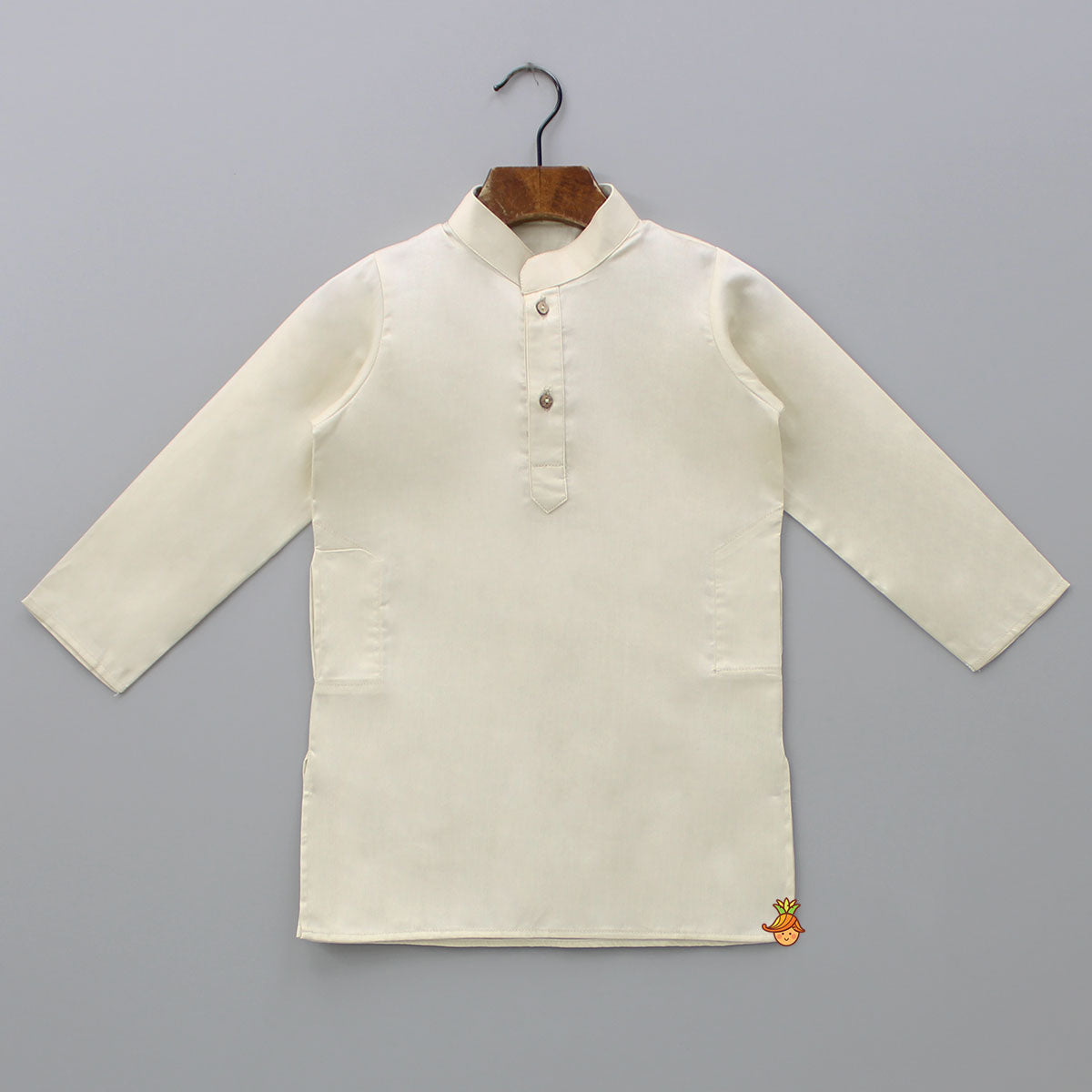 Cream Kurta With Embroidered Jacket And Pyjama