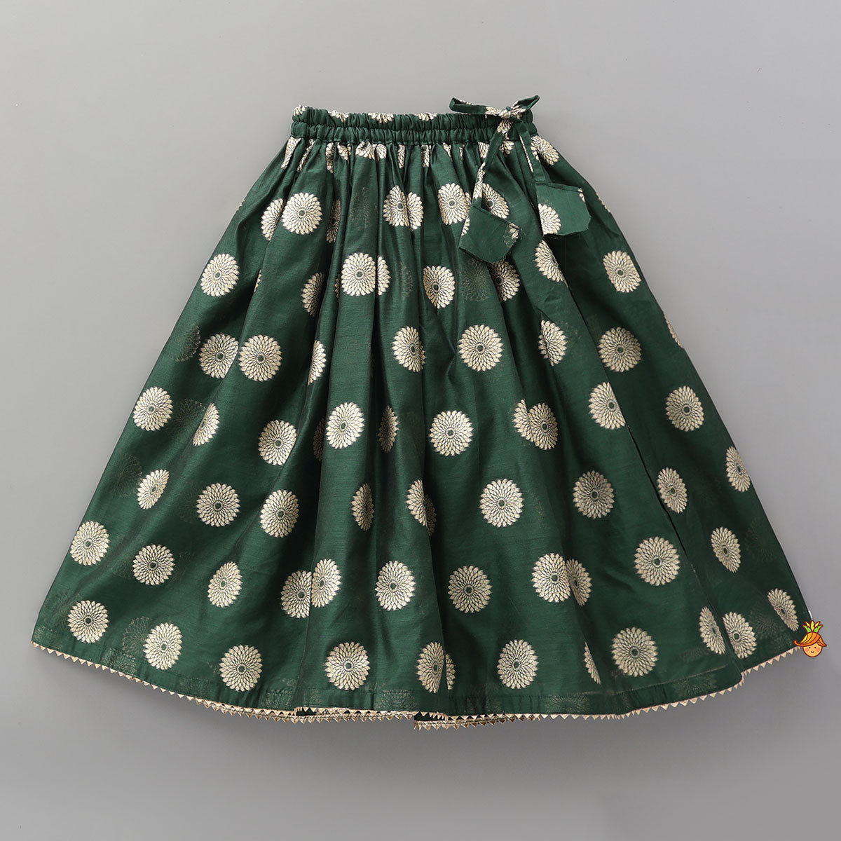 Pre Order: Embroidered Sleeveless Green Peplum Top And Lehenga
