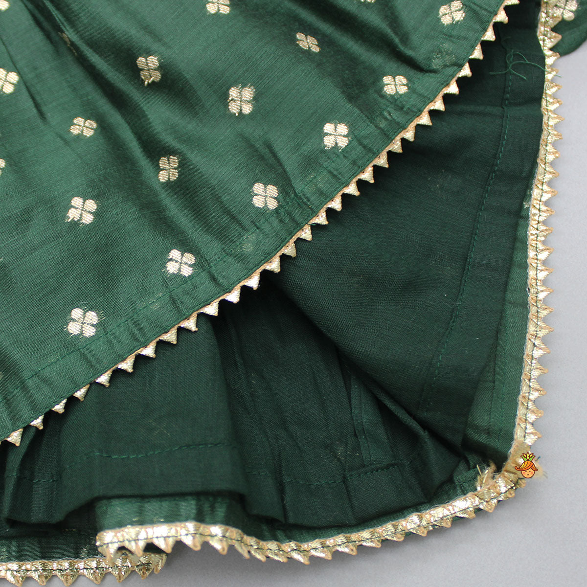 Pre Order: Embroidered Sleeveless Green Peplum Top And Lehenga