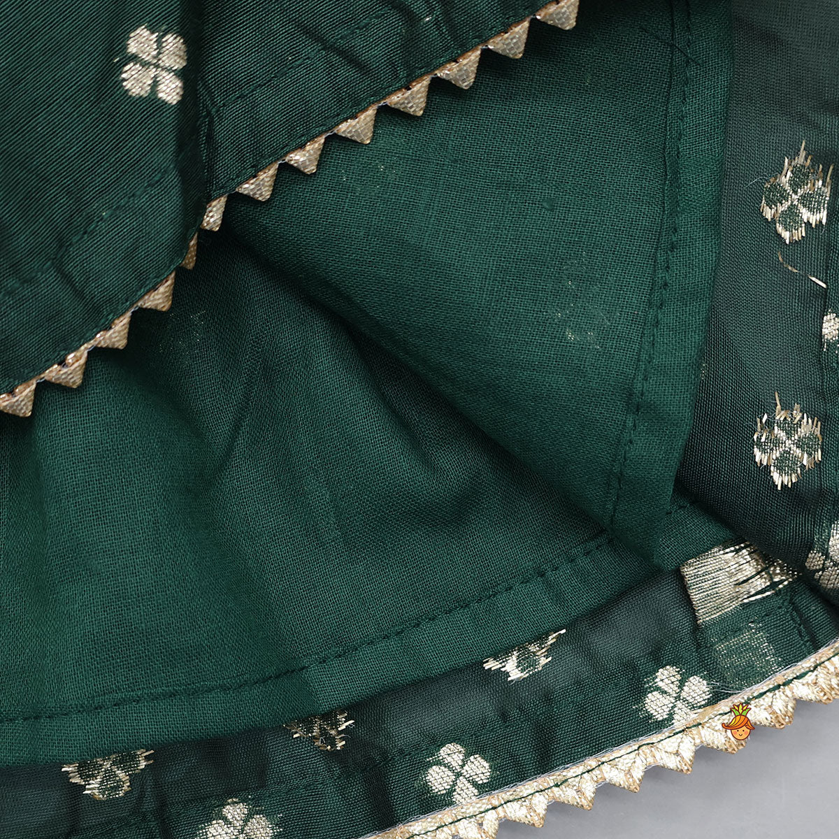 Pre Order: Embroidered Sleeveless Green Peplum Top And Lehenga