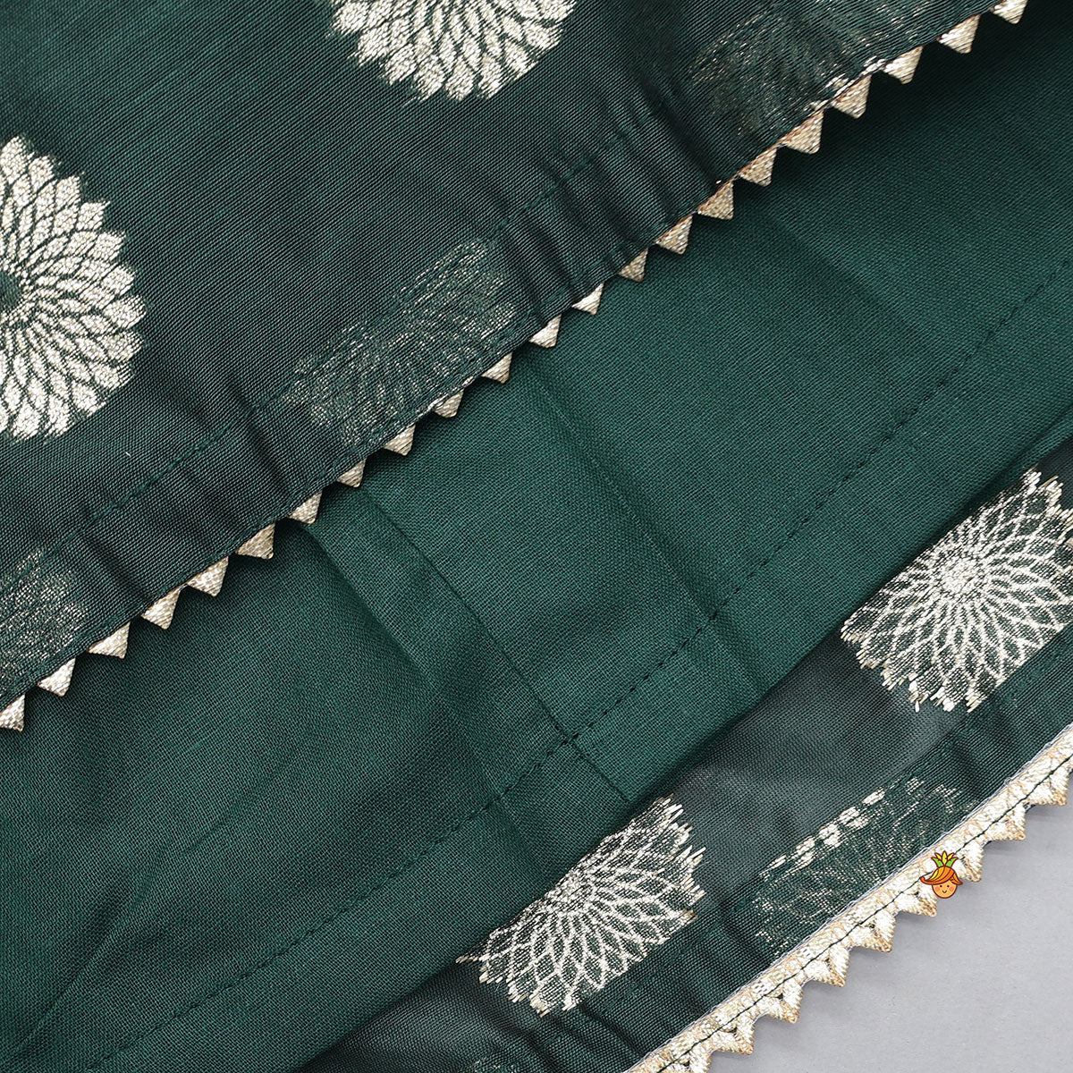 Pre Order: Embroidered Sleeveless Green Peplum Top And Lehenga