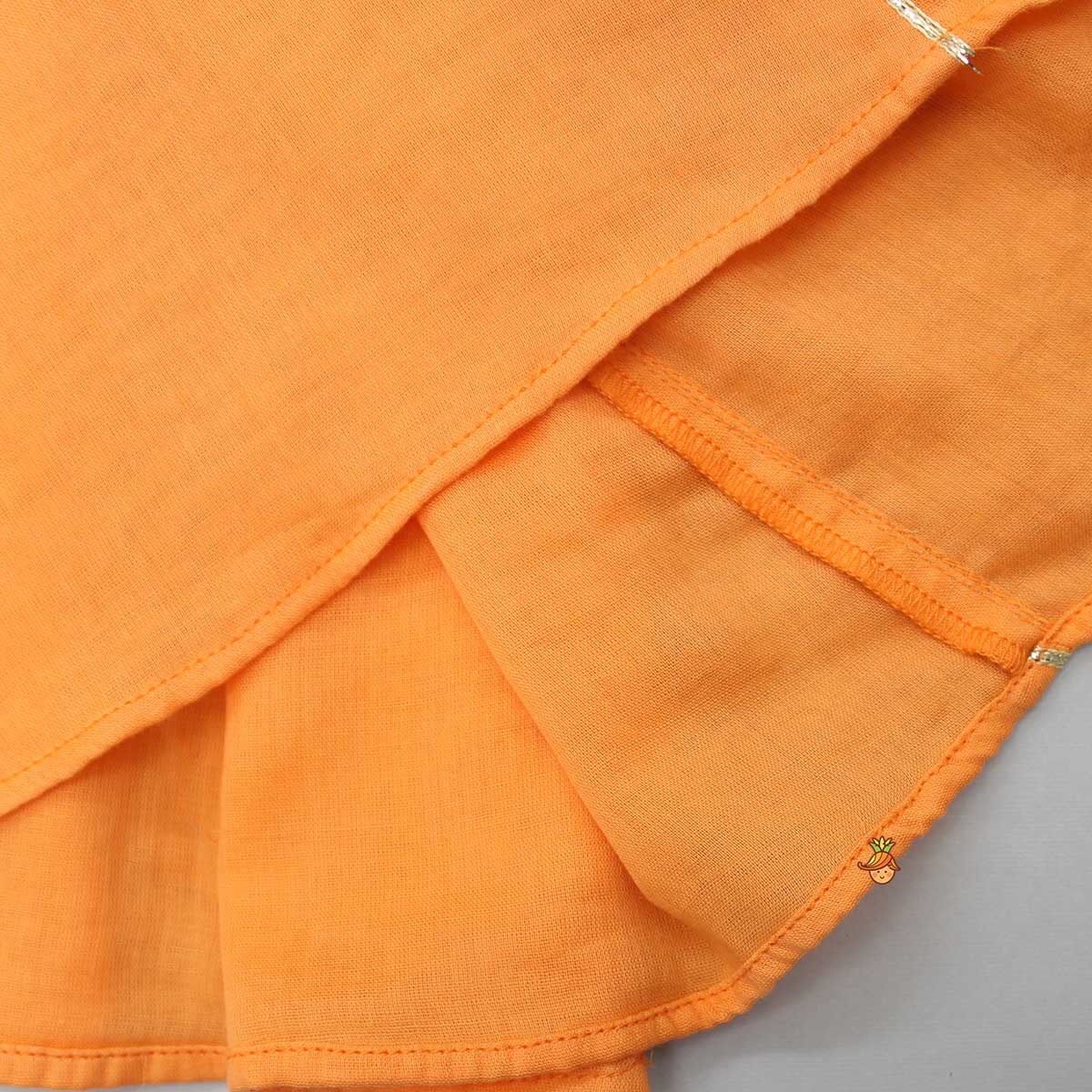 Pre Order: Beads Adorned Orange Kurti And Pant With Dupatta