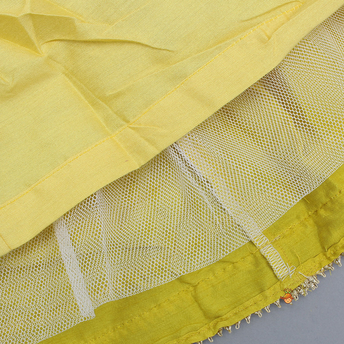 Pre Order: Round Neck Yellow Kurti With Heavy Embroidered Jacket