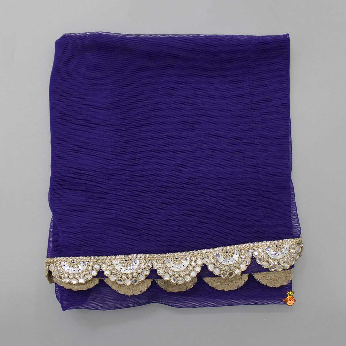 Pre Order: Tassels Enhanced Multicolour Printed Kurti And Sharara With Scalloped Lace Detail Lavender Dupatta