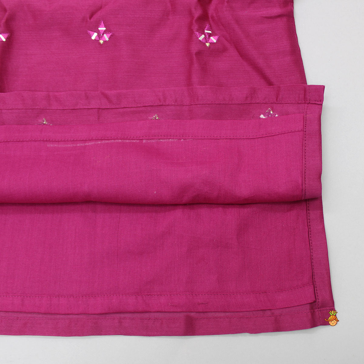 Pre Order: Faux Mirror Work Magenta Kurta And Pyjama