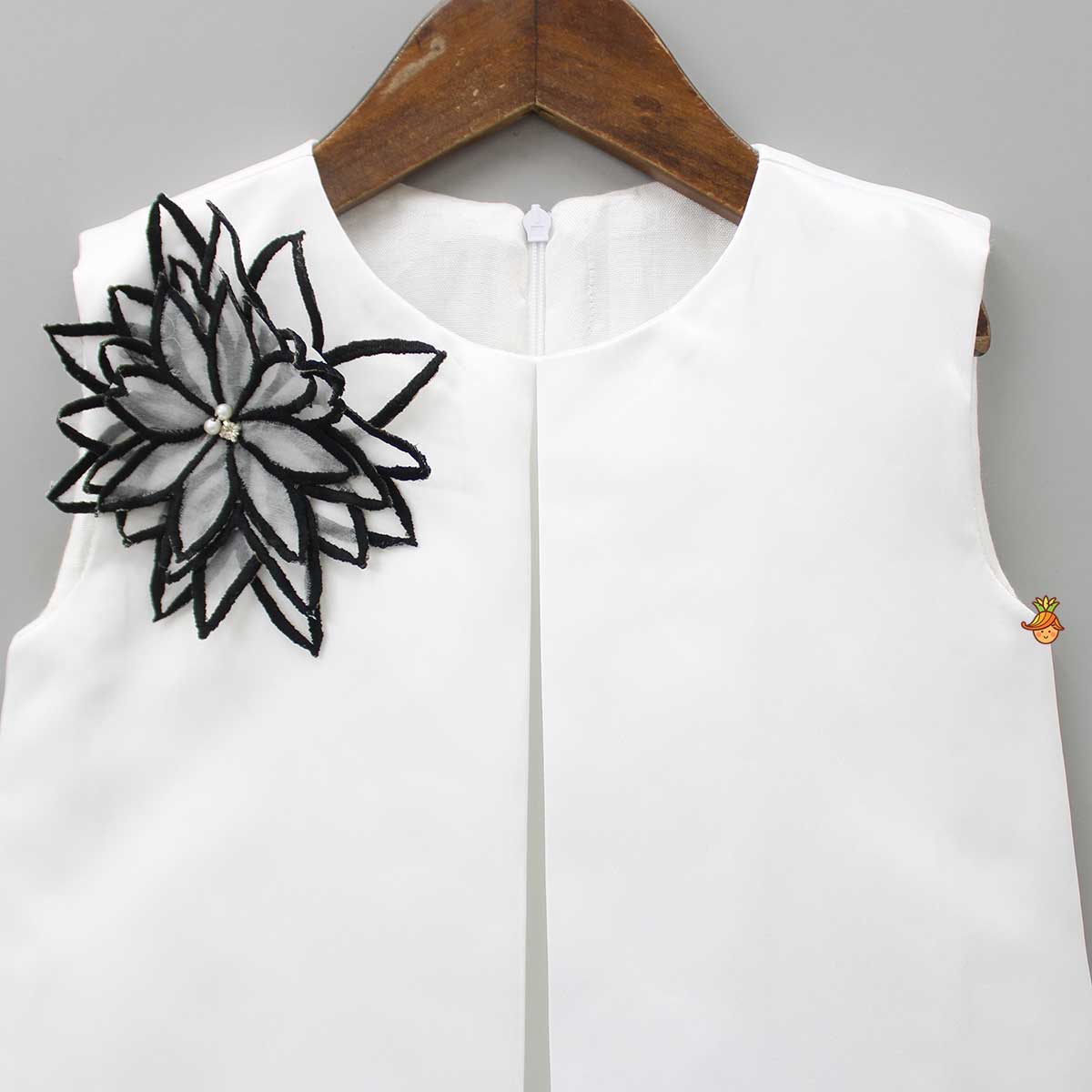 Pre Order: Contrasting Flower Adorned Dual Tone Dress