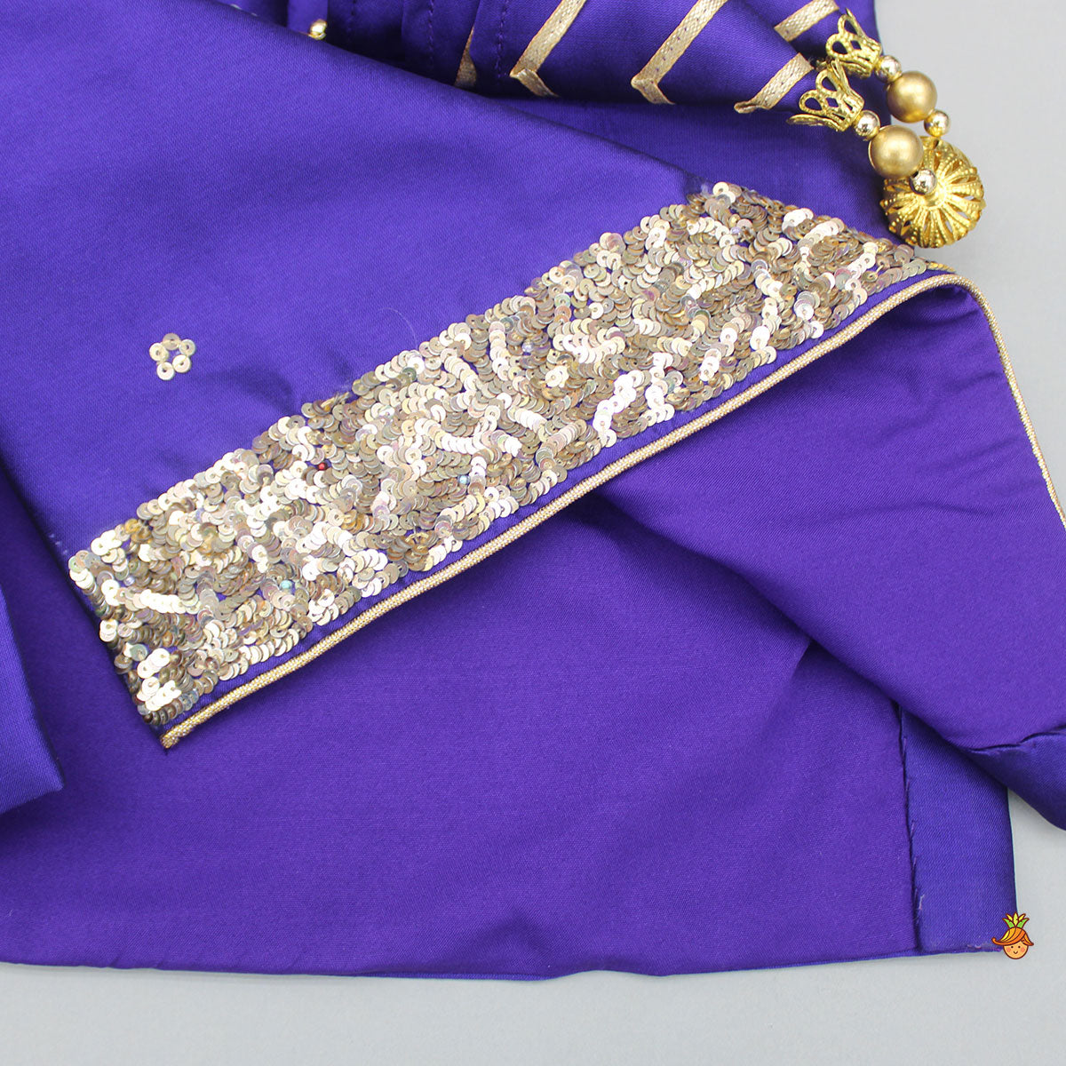 Pre Order: Embroidered Purple Kurti And Sharara With Net Dupatta