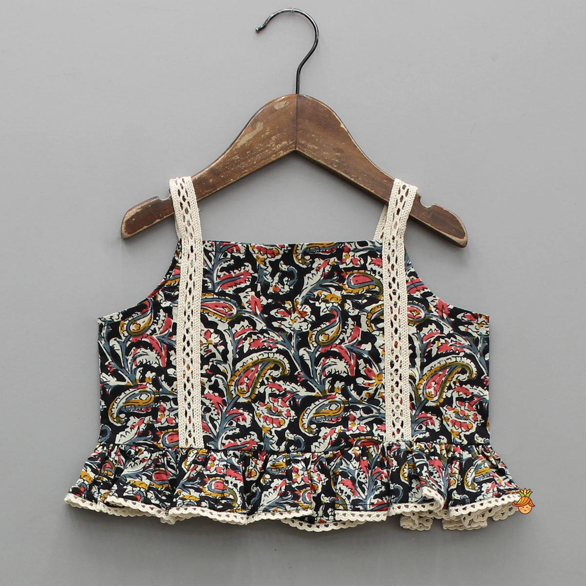 Pre Order: Lace Straps Multicolour Top and Lehenga