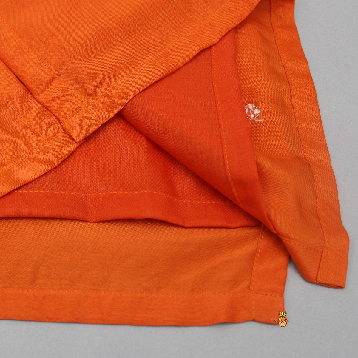 Pre Order: Orange Faux Mirror Work Kurta With Pyjama