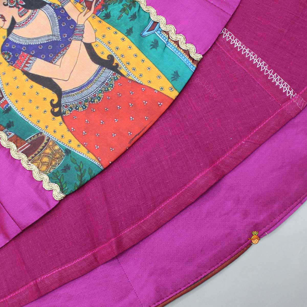 Pre Order: Beautiful Traditional Applique Work Magenta Top And Lehenga