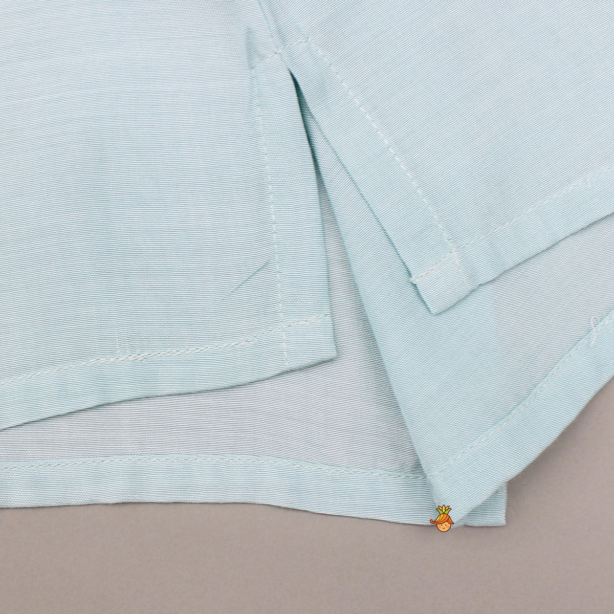 Pre Order: Blue Top With Pom Poms Detailed Embroidered Cape And Palazzo