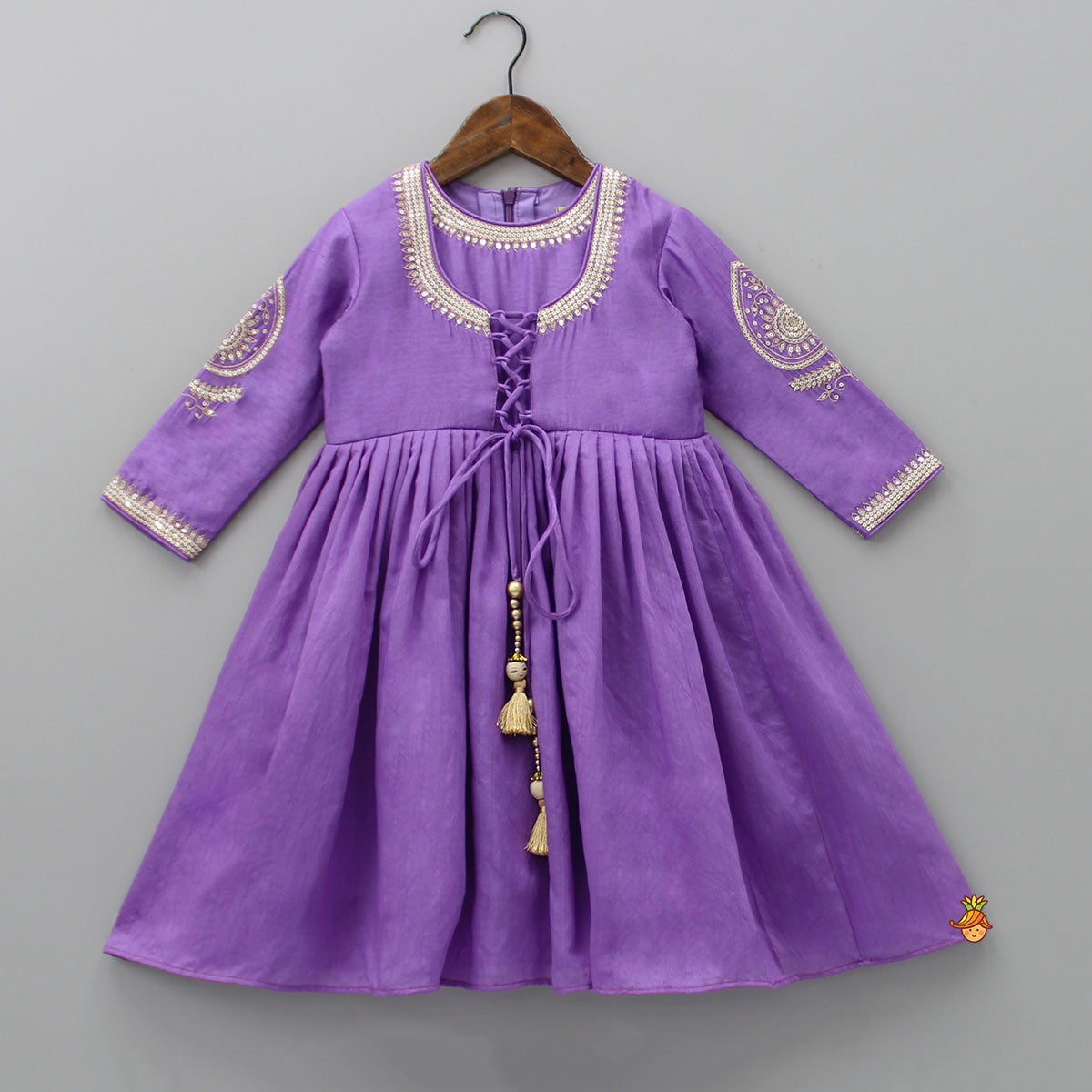 Pre Order: Crisscross-Knotted Lavender Kurti