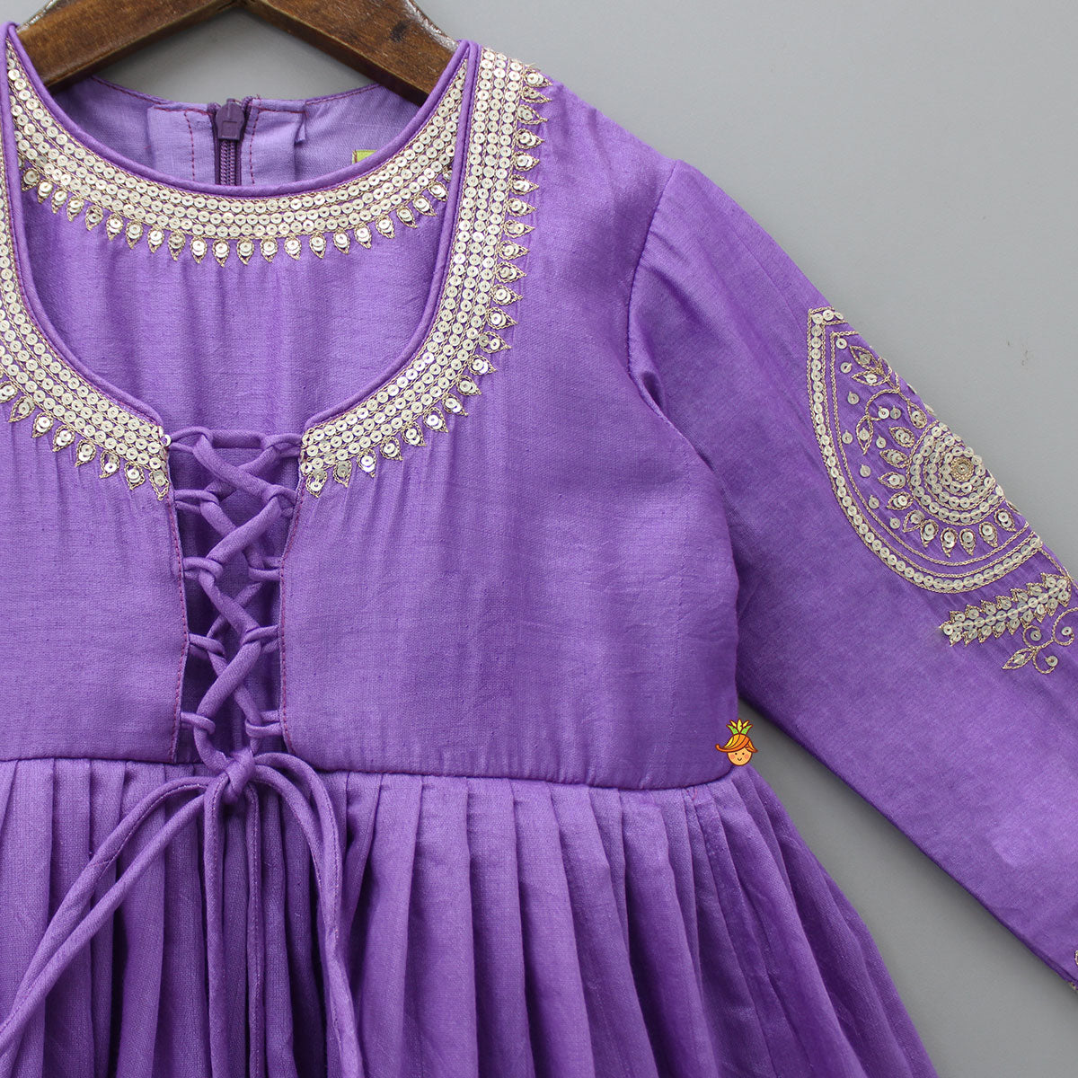 Pre Order: Crisscross-Knotted Lavender Kurti