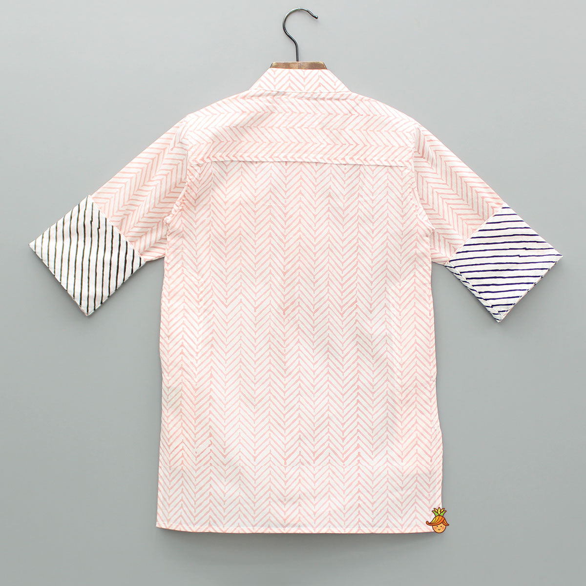 Hand Block Printed Peach Kurta