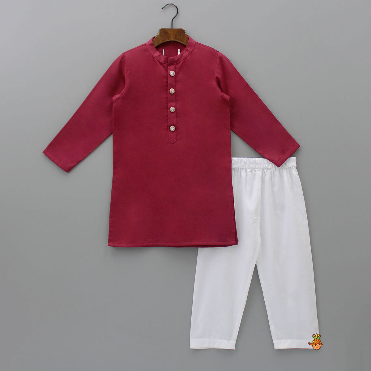 Pre Order: Maroon Ethnic Kurta With Floral Sequins Embroidered Jacket And Pyjama