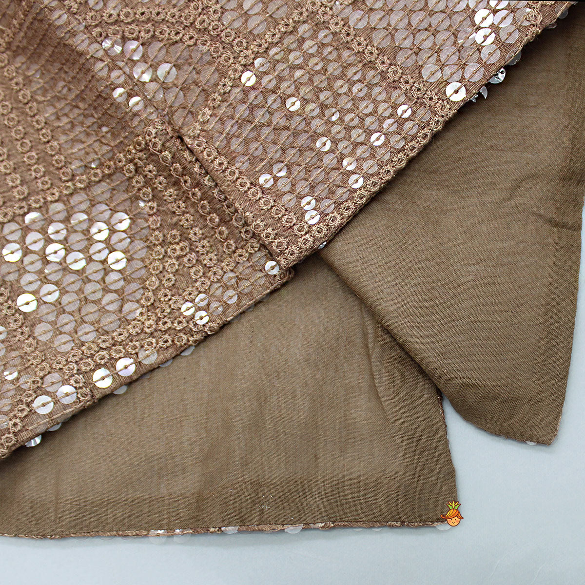 Pre Order: Brown Ethnic Kurta With Embroidered Jacket And Pyjama