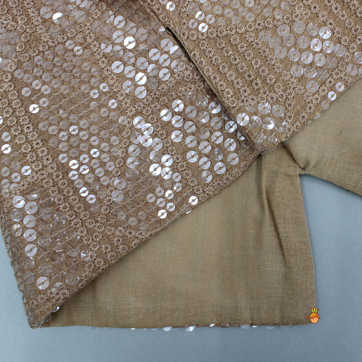 Pre Order: Brown Ethnic Kurta With Embroidered Jacket And Pyjama