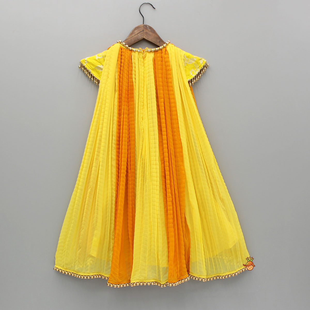Pre Order: Dual Tone Embroidered Cap Sleeves Kurti