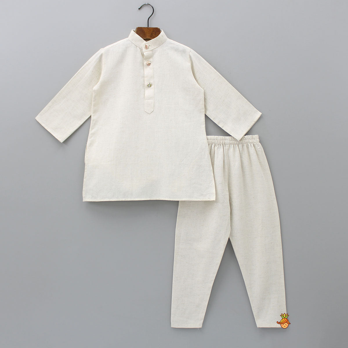 Front Open Cotton Kurta With Jacket And Churidar